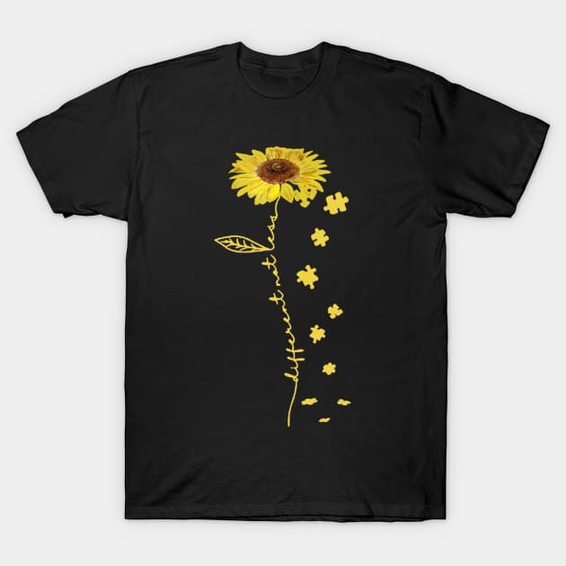 Different not less sunflower autism awareness T-Shirt by Danielsmfbb